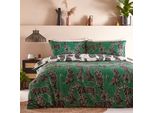 Furn - Wildcat - Set Di Biancheria Da Letto Reversibile RV3337 (King Size) (Verde Giungla)