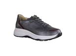 Finn Comfort Piccadilly Sneaker Da Donna, Antracite, Pelle, Plantare Estraibile, Nuovo - Scarpe Da Donna, Scarpe Comode Stringate, Grigio, Pelle (Ancona/Naplack)