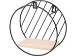 Dochtmann Mensola A Muro Rotonda 19 X 8 Cm, Metallo, Legno, Nero