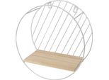 Dochtmann Mensola A Muro Rotonda 29 X 13 Cm, Metallo, Legno, Bianco