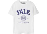 Yale - T-Shirt Uomo/Donna Unisex Manica Corta NS8291 (L) (Bianco)