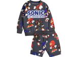 Sonic The Hedgehog - Set Di Felpa E Pantaloncini Da Bambino NS8480 (134) (Grigio)