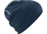 Cappello Beechfield Unisex Hemsedal Cotone Beanie PC3347 (Taglia Unica) (Blu Scuro/Bianco)