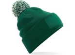 Beechfield - Berretto "Snowstar"" Da Uomo/Donna Unisex RW8795 (Taglia Unica) (Verde Bottiglia/Bianco Naturale)"