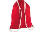Westford Mill - Borsa Da Ginnastica, Cotone RW9129 (Taglia Unica) (Rosso)