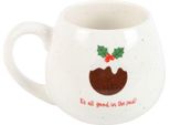 Something Different - Tazza Da Caffè "All Good In The Pud"", Arrotondata, Design Natalizio SD6083 (Taglia Unica) (Bianco)"
