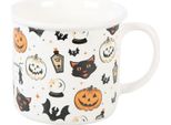 Something Different - Tazza Da Caffè "Spooky Cat And Pumpkin"" SD6065 (Taglia Unica) (Bianco/Nero/Arancione)"