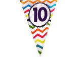 Creative Party - Bandiere, Carta, 10° Compleanno SG34633 (Taglia Unica) (Colorato)