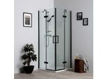 Box Doccia Senza Profili 90X90 H190 Cm Nero Opaco | London