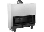 Inserto Per Caminetto In Acciaio Kratki MB100 14 Kw Ø 200 Con Porta Scorrevole Pannellata Nera