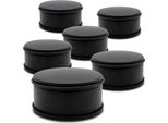 1.06 Set Di 6 Fermaporta 1,1 Kg - Circa 11 X 5,5 Cm - Colore: Nero (Set Di 6)