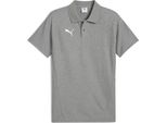 Puma Teamevostripe Poloshirt Herren Grau Heather Silber Gr L