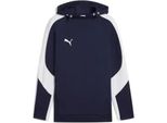 Puma Teamevostripe Felpa Con Cappuccio Herren Navy Silber Gr M