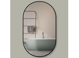 Hoko Specchio Da Parete Ovale Con Cornice In Metallo 50X90 Cm Design Moderno Per Bagno E Corridoio， Specchio Decorativo Per Bagno