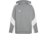 Puma Teamevostripe Felpa Con Cappuccio Herren Grau Heather Silber Gr S
