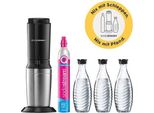 Sodastream Crystal 3.0 Titanium Value Pack Per Acqua Frizzante, Incluse 3 Caraffe In Vetro
