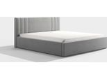 Bettrahmen ohne Matratze, - Blaume 160 Grau Schlafzimmerbett, Schlafzimmermöbel, Skandinavischer Stil, Gepolstertes Bett