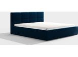 Bettrahmen ohne Matratze, - Amira 160 Dunkelblau Schlafzimmerbett, Schlafzimmermöbel, Skandinavischer Stil, Gepolstertes Bett