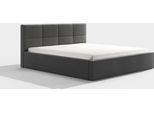 Bettrahmen ohne Matratze, - Amira 160 Dunkelgrau Schlafzimmerbett, Schlafzimmermöbel, Skandinavischer Stil, Gepolstertes Bett