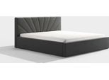 Bettrahmen ohne Matratze, - Largo 180 Dunkelgrau Schlafzimmerbett, Schlafzimmermöbel, Skandinavischer Stil, Gepolstertes Bett