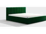 Bettrahmen ohne Matratze, - Tino 180 Dunkelgrün Schlafzimmerbett, Schlafzimmermöbel, Skandinavischer Stil, Gepolstertes Bett