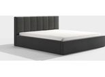 Bettrahmen ohne Matratze, - Tino 160 Dunkelgrau Schlafzimmerbett, Schlafzimmermöbel, Skandinavischer Stil, Gepolstertes Bett