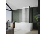 Sonni Attacco Per Vasca 80X140Cm Attacco Per Vasca Con Pannello Laterale 70Cm, Schermo Pieghevole, Cabina Doccia Nano Vetro Di Sicurezza Temperato Con Nano