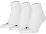 Puma Unisex Quarter Plain 3P Bianco Bianco 39-42