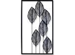 2.06 Murale In Metallo Con BlÄTter - Circa 60 X 35 Cm - Quadro Decorativo Da Appendere In Nero