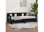 The Living Store Daybed Allungabile In Pino Massiccio Nero 2X(80X200) Cm