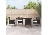 The Living Store Sedie Da Giardino Con Cuscino 4 Pz. Poli Rattan Nero