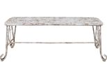 Panchina Da Giardino Clayre & Eef 117X37X42 Cm Bianco Marrone Metallo