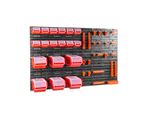 Scaffale A Muro Per Officina Portautensili Scatole Impilabili Pannelli A Muro Con Scatole Scaffale Di Smistamento 18 Pz. Scatola Con Coperchio Scaffale A Parete 120 X 80 Cm Portautensili Scaffale A Scivolo Contenitori A Giorno Sistema Di Stoccaggio In Plastica