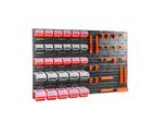 Scaffale A Muro Per Officina Portautensili Scatole Impilabili Pannelli A Muro Con Scatole Scaffale Di Smistamento 28 Pz. Scatola Con Coperchio Scaffale A Parete 120 X 80 Cm Portautensili Scaffale A Scivolo Contenitori A Giorno Sistema Di Stoccaggio In Plastica