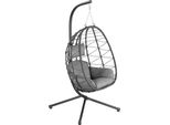 Hinhocker Sedia Sospesa Con Struttura, Antracite, Dondolo Sospeso Per Interni Ed Esterni, Sedia A Dondolo