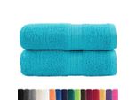 Vidaxl Asciugamani Per Ospiti Premium Solund 2 Pz. Turchese 30X50 Cm 600 G/M²