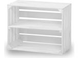 Nuove Cassette Per Frutta Con Asse Centrale Cassette Di Legno Cassette Per Vino Cassette Per Mele Scaffale Cassettiera Bianco 50X40X30Cm