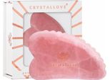 Crystallove Piastra Per Il Massaggio Facciale Gua Sha In Quarzo Rosa