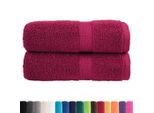Vidaxl Asciugamani Premium Per Ospiti Solund 2 Pz. Bordeaux 30X50 Cm 600 G/M²