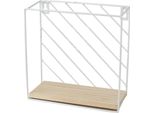 Dochtmann Mensola A Muro Quadrata 19 X 19 X 9 Cm, Metallo, Legno, Bianco
