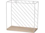 Dochtmann Mensola A Muro Quadrata 28 X 28 X 14 Cm, Metallo, Legno, Bianco