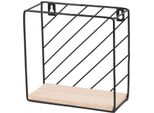 Dochtmann Mensola A Muro Quadrata 19 X 19 X 9 Cm, Metallo, Legno, Nero