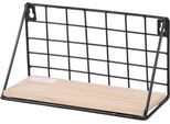 Dochtmann Mensola A Muro Rettangolare 25 X 10 X 14 Cm, Metallo, Legno, Nero