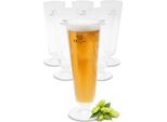 Bicchiere Da Birra 250 Ml In Vetro Trasparente - Set Di 6 - Bicchiere Da Birra Da 0,25 Litri Lavabile In Lavastoviglie - Bicchiere Da Birra Pilsner Boccale Da Birra Bicchiere Da Bere Per Birra Pilsner Birra Di Frumento