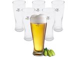 1.06 Set Di 6 Bicchieri Da Birra - 250Ml - Bicchiere Da Birra Classico