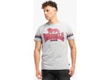 T-Shirt Uomo Regular Fit Methley Marl Grigio/Navy/Rosso M Lonsdale