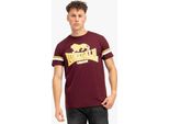 T-Shirt Uomo Regular Fit Methley Oxblood/Yellow/White Xl Lonsdale