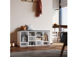 Sonni Scarpiera Bianca Con Cuscini 103,5X30X48Cm Sgabello A Parete Regolabile Scarpiera