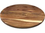 1.05 Piatto Girevole In Acacia Lazy Suzan - Ø 35 Cm Circa - Piatto Da Portata In Legno
