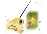 Novatool 3X Scopa Per Foglie Con Manico A Vite E 4 Pezzi, Utensile Combinato 2 In 1, Scopa Per Foglie E Forca Per Foglie Con 26 Denti In Plastica, Larghezza Di Lavoro 60 Cm, Rastrello Per Foglie, Scopa Per Giardino, Rastrello Per Prato, Rastrello, Utensile Da Giardino